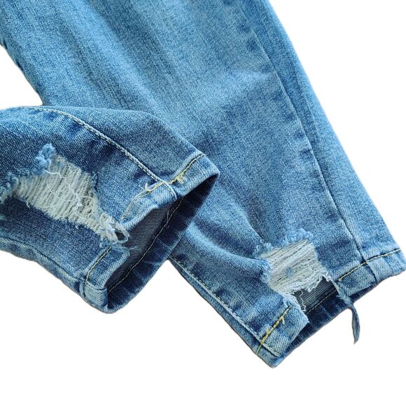 INC Distressed Curvy Mid Rise Sz 8 Long Tall Women's Skinny Stretch Jeans - Picture 2 of 4